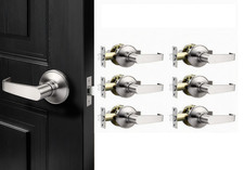 Satin Nickel Hallway Closet Lock Privacy Pass...