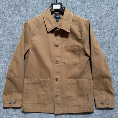#ad J.Crew Chore Jacket Mens Small Brown Workwear Button Barn Canvas $69.99