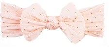 PINK GOLD DOT BOW HEADBAND