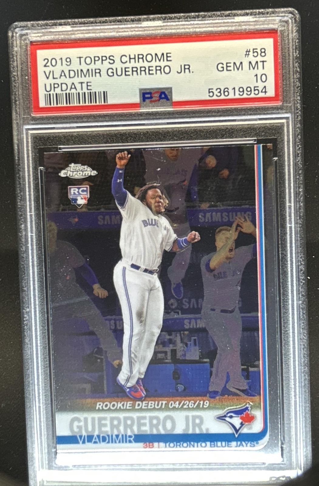 2019 Topps Chrome Update Vladimir Guerrero Jr. Rookie #58 Blue Jays PSA 10 (54) view 1