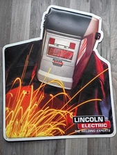 Lincoln Electric Welder Embossed Tin Metal Advertising Vintage Welding Sign