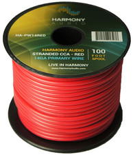 HA-PW14RED Primary Single Conductor 14 Gauge Red Power or Ground Wire Roll 10...