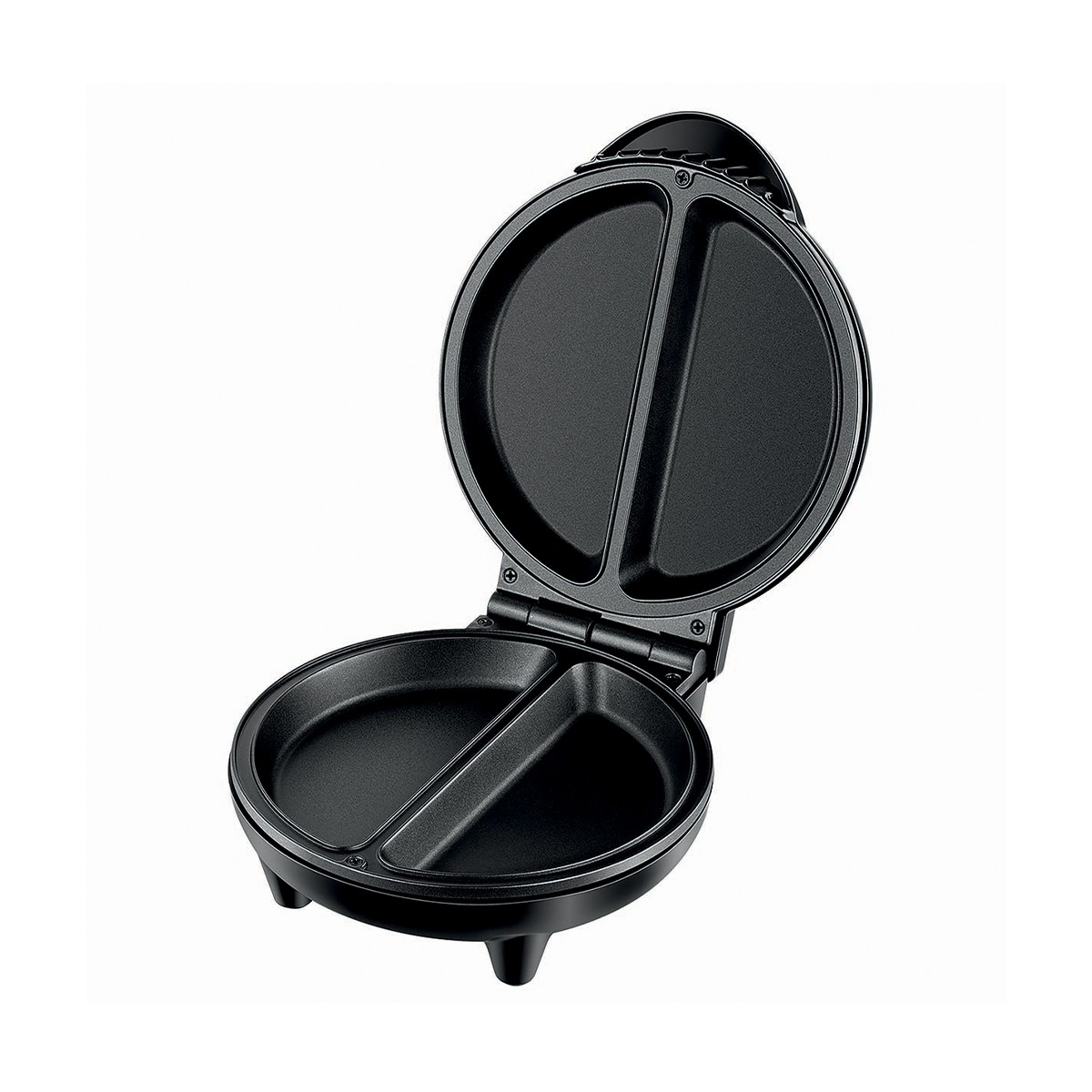 Machine à omelette double zone 750W antiadhésive noire compacte