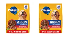 2 PACK Pedigree Complete Nutrition Grilled Steak & Vegetable Dry Dog Food, 44 lb