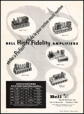1954 Bell Sound System Columbus Ohio High Fidelity Amplifiers Vintage Print Ad