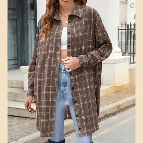 Vintage Plaid Shirt Jacket for Women Perfect for Shopping and Gatherings - Picture 2 of 96