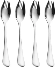 Metal Spork Reusable Sporks,4-Pack Food-Grade Stainless Steel Sporks, 7.28 Inche