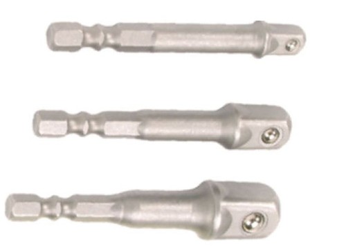 SET 3 ADATTATORI ATTACCO ESAGONALE CHIAVI BUSSOLA 1/4 3/8 1/2 KIT per AVVITATORE