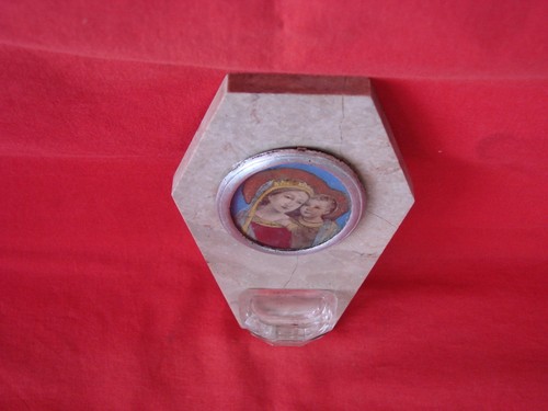 ANCIEN BÉNITIER EN MARBRE ART DECO IMMACULÉE CONCEPTION / OLD STOUP - Imagen 3 de 7