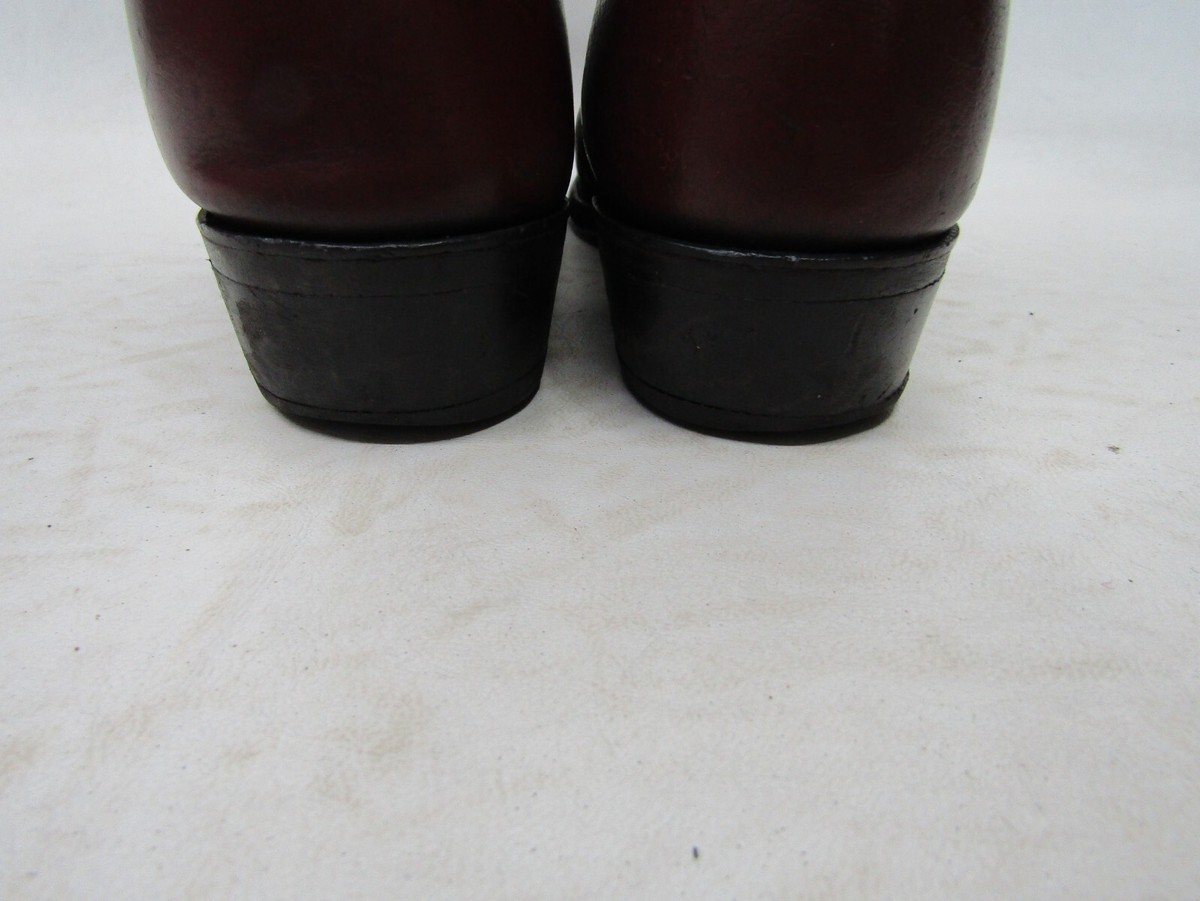 Texas Brand USA Mens Size 10 EE Burgundy Leather Western  display picture 1
