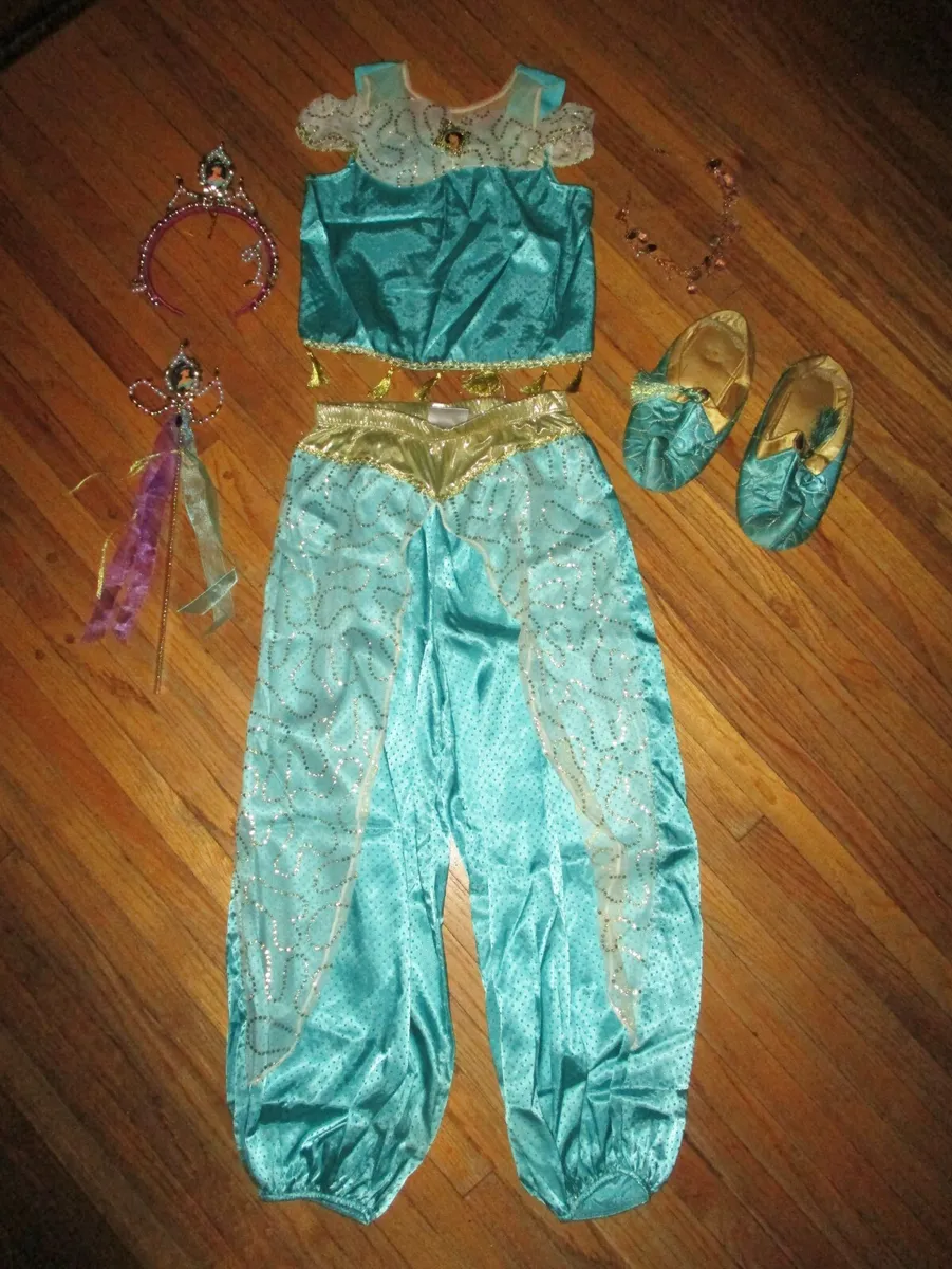 llorar granja Ingenioso Princesa Jasmine ALADDIN Halloween Disfraz Accesorios Zapatos Collar Etc. |  eBay