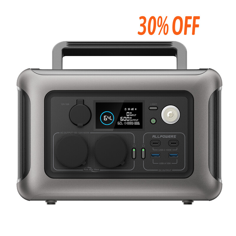 ALLPOWERS Powerstation portatile 600W 299Wh LiFePO4 batteria di backup per...