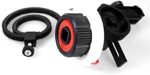 Follow Focus w/ Gear Ring Belt for Canon Nikon Sony Video Fits 15mm Rod Diameter - Picture 2 of 9