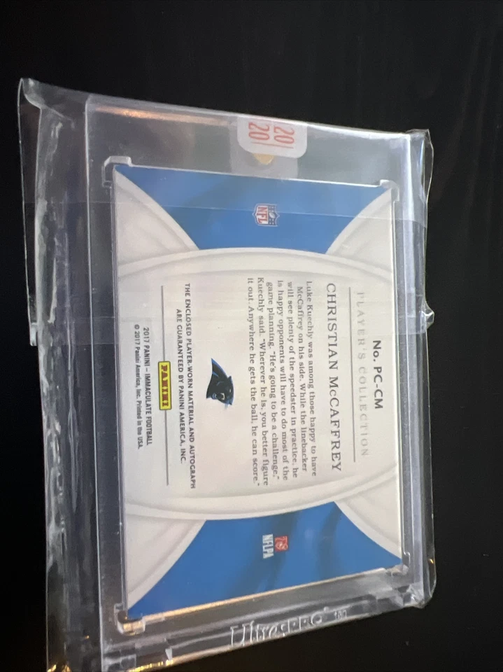 Christian McCaffrey 2017 Panini Immaculate Patch Auto 1/1 One of One Embossed! - Image 2 of 2