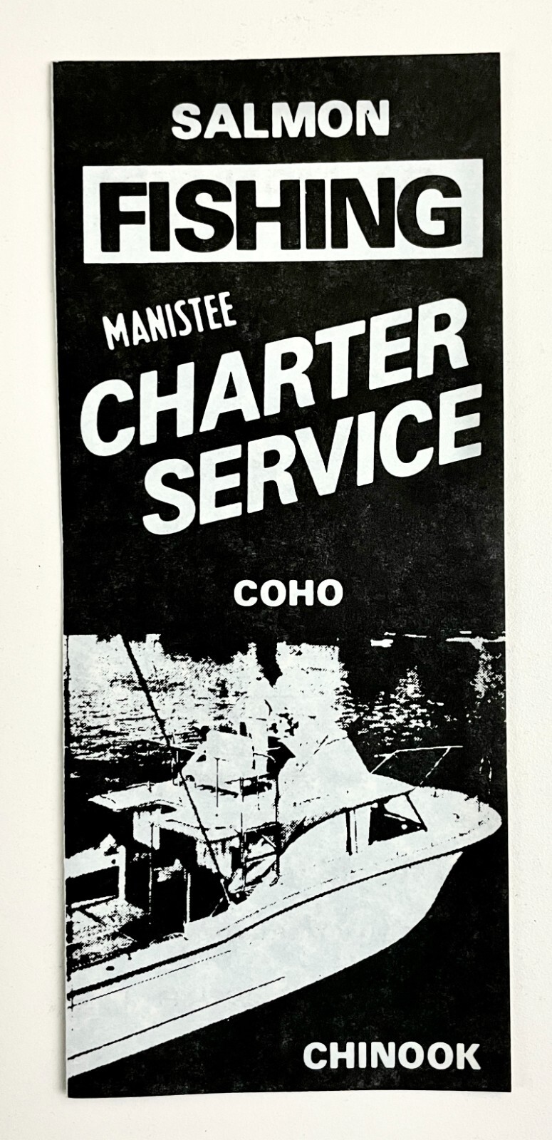 1980s Salmon Fishing Manistee MI Charter Service Coho Chinook Vintage 