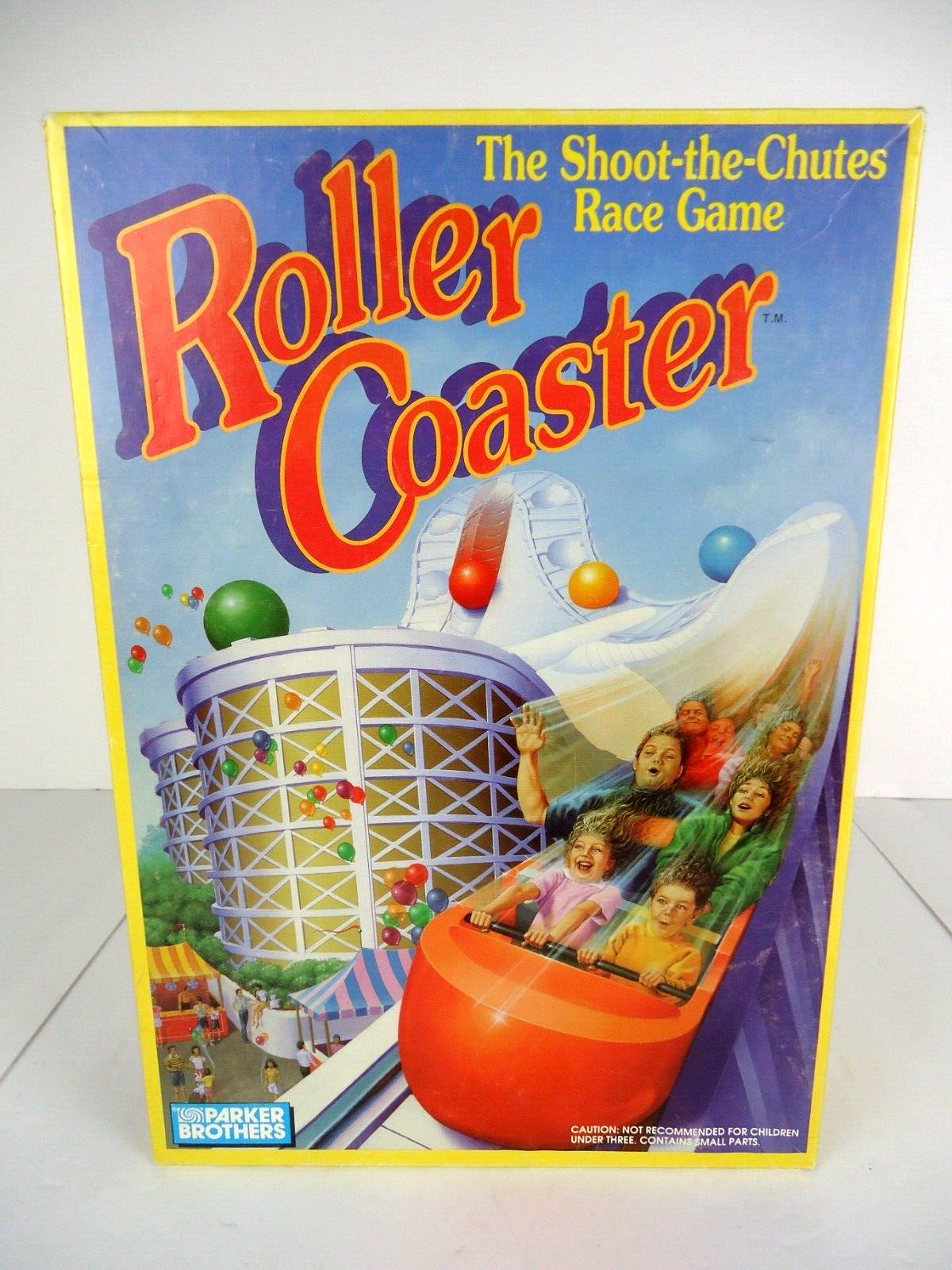 Vintage 1989 Parker Brothers Roller Coaster Shoot the Chutes Race Game - READ