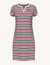 NWT Tommy Hilfiger Women's Essential Stripe Split Neck Tee T-Shirt Dress S - XXL