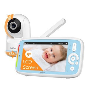 BOIFUN niania z kamerą 5 cali 720P HD IPS ekran PTZ 336° widok 3× zoom