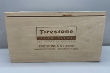 Firestone Farm Tires Wood Box - 8" x 4.25" x 3" - Slides open - Davenport, IA