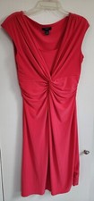 Chaps Ralph Lauren A Line Midi Dress Large Coral Orange Washable