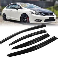 For 2012-2015 Honda Civic Mugen Style Window Visor Vent Rain Guards Deflector