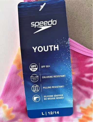 NWT Speedo 1-Piece Kids Youth Girls UPF50+ Racerback Sports Trendy Swimsuit - Picture 7 of 34