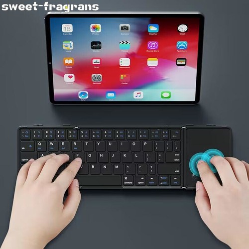 Universal mute Wireless Bluetooth Keyboard Foldable Keyboard with Touch/Num Pad - Picture 6 of 13