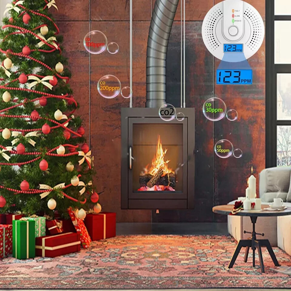 Carbon Monoxide Detector Warning Alarm Sensor LED Digital Battery