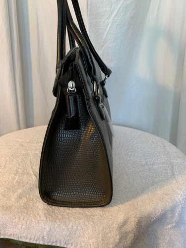 Ladies Handbag Black Leather With Chrome Snaffle Bit NWT - Picture 7 of 8