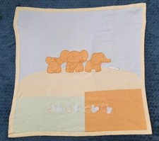Coperta Prenatale Francia 90x90cm Lavorata a Maglia bambino elefante blu giallo verde arancione