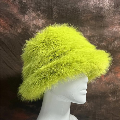 women Autumn and Winter Women's Warm Artificial Fox Fur Pot Hat Fashion - Picture 41 of 72