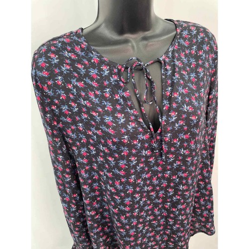 Lucky Brand Floral Long Sleeved Blouse Smocked Cuff Size Small Boho - Picture 2 of 9