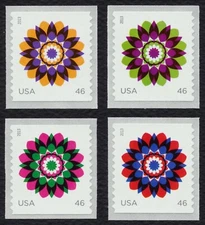#4722-4725 46c Kaleidoscope Flowers, Singles, Mint **ANY 5=FREE SHIPPING**