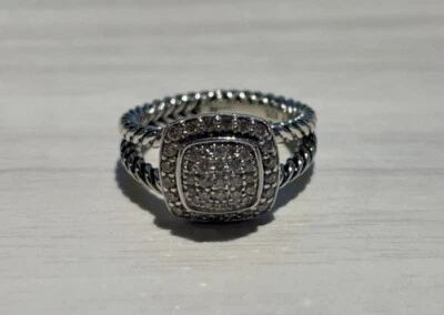 David Yurman Sterlingsilber D=0.50ct 5.1g Ring Verkauf As-Is Größe 6 - Bild 1 von 4
