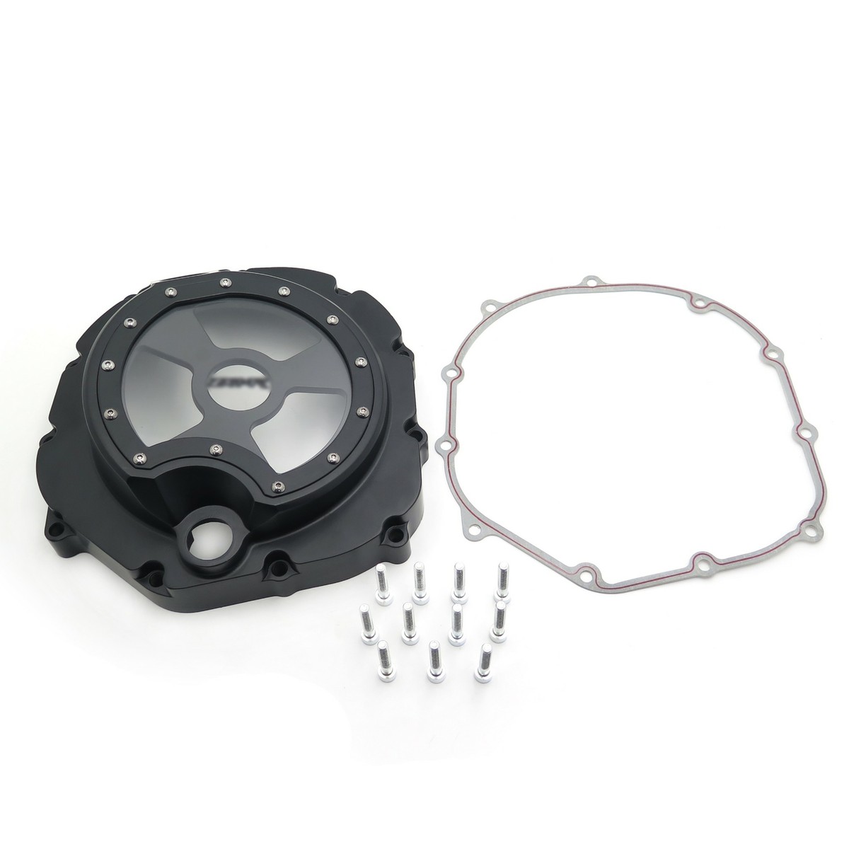 Black Right Engine Clutch Cover See Through for Kawasaki