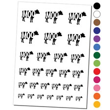 Cow Moo Farm Animal Temporary Tattoo Water Resistant Set Collection