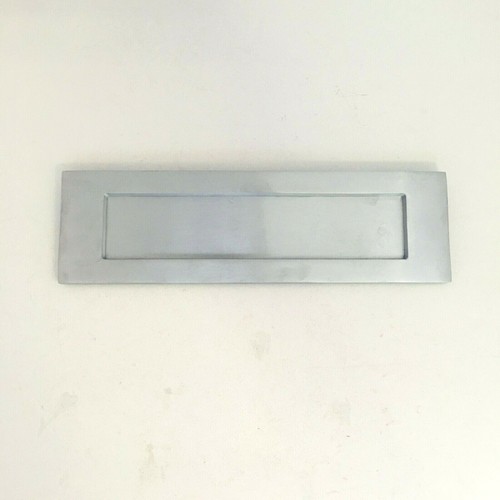 Solid Satin Chrome Victorian Sprung Letter Plate - Internal Flap Tidy Cover - Picture 2 of 11