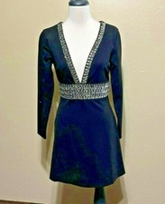 Venus Long Sleeve Embellished Little Black Dress Size 2  NWT
