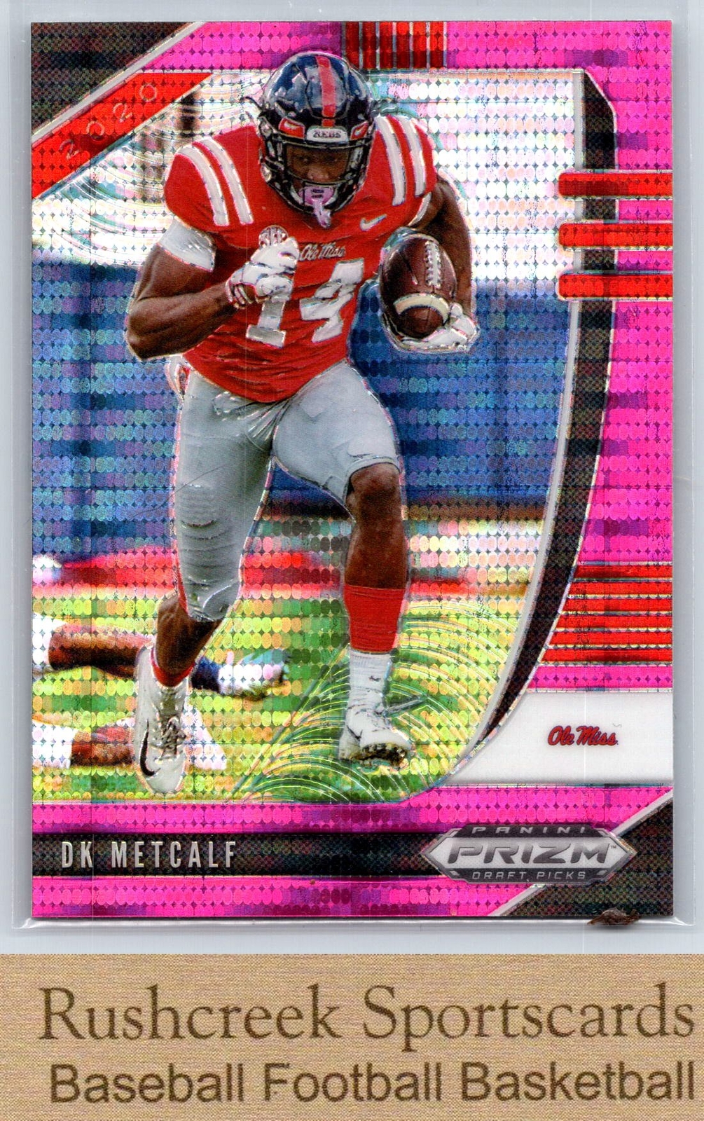 2020 Panini Prizm Draft Picks #41 DK Metcalf Ole Miss Prizms Pink Pulsar