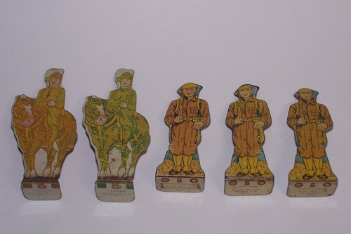 Vintage 5 Marx Tin Soldiers Targets Cavalry & Private 1930s - Picture 7 of 9