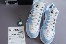 Nike Air Jordan 1 Low GS Ice Blue / Black Sail - White 554723 401 Size 6Y