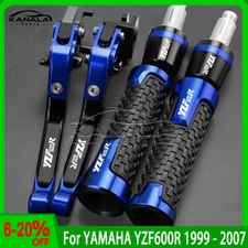 For YAMAHA YZF600R 1999 - 2007 djustable Brake Clutch Levers Hand Grips Caps