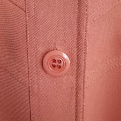 Vintage Hand Tailored Dress Trench Coat Salmon Career Retro - Afbeelding 6 van 11