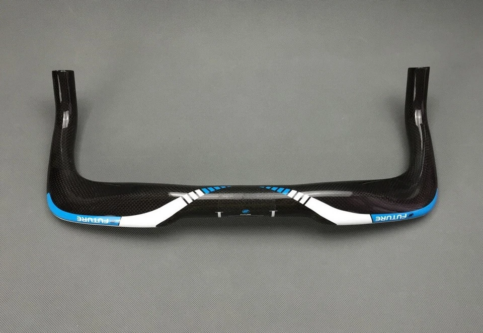 Bicicleta de Carretera 3K Carbono Completo 31.8mm TT Bullhorn Bar Manillar Triatlón 40cm Azul Foto 2 de 4