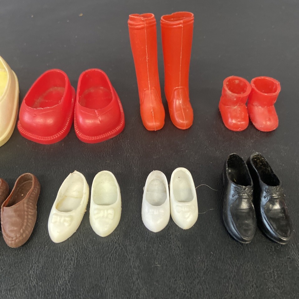 Lot of 13 pairs Small Doll Plastic & Rubber Shoes eBay