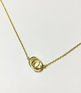 Authentic 925 Sterling Silver Gold Plated Small Double Circle of Life Pendant Necklace