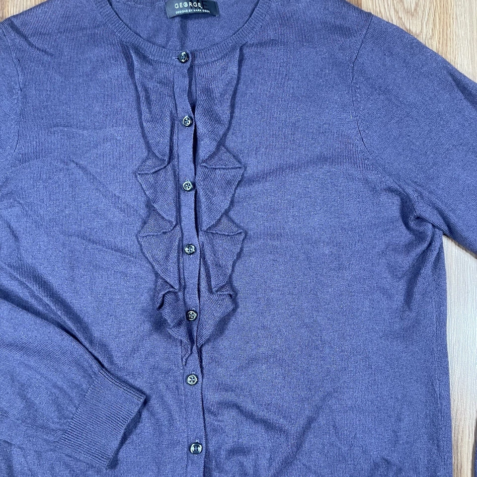 Suéter George Me Mujer XL X-Large Gris Manga Larga Cárdigan Tejido Mezcla Seda Foto 2 de 4