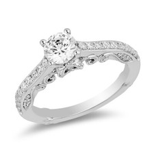 1/2Ct White Round Cut Delicate Engagement Wedding Ring Solid 925 Sterling Silver