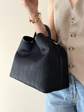 Elleme black Raisin Raffia bag RRP $805