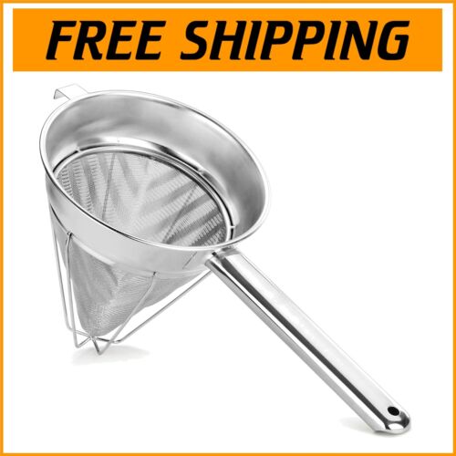 Versatile 8-Inch Stainless Steel Mesh Strainer - Ideal for Purees and Sauces